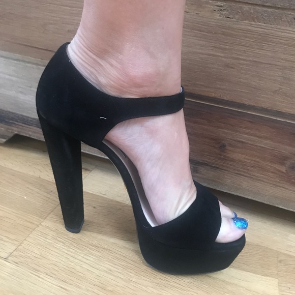 REAL Prada black suede platforms. 6.5 or 7 - Picture 3 of 16